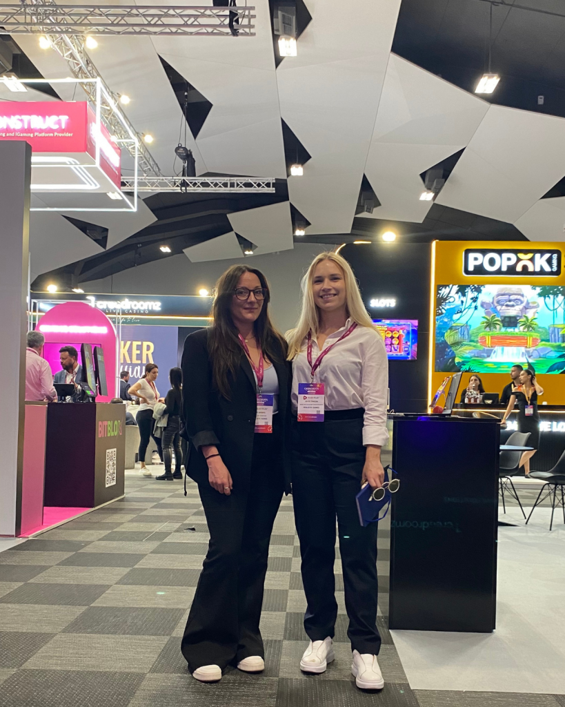 Account Manager Amy Brewis and Head of Account Services Alice Timson at the CasinoBeats Summit