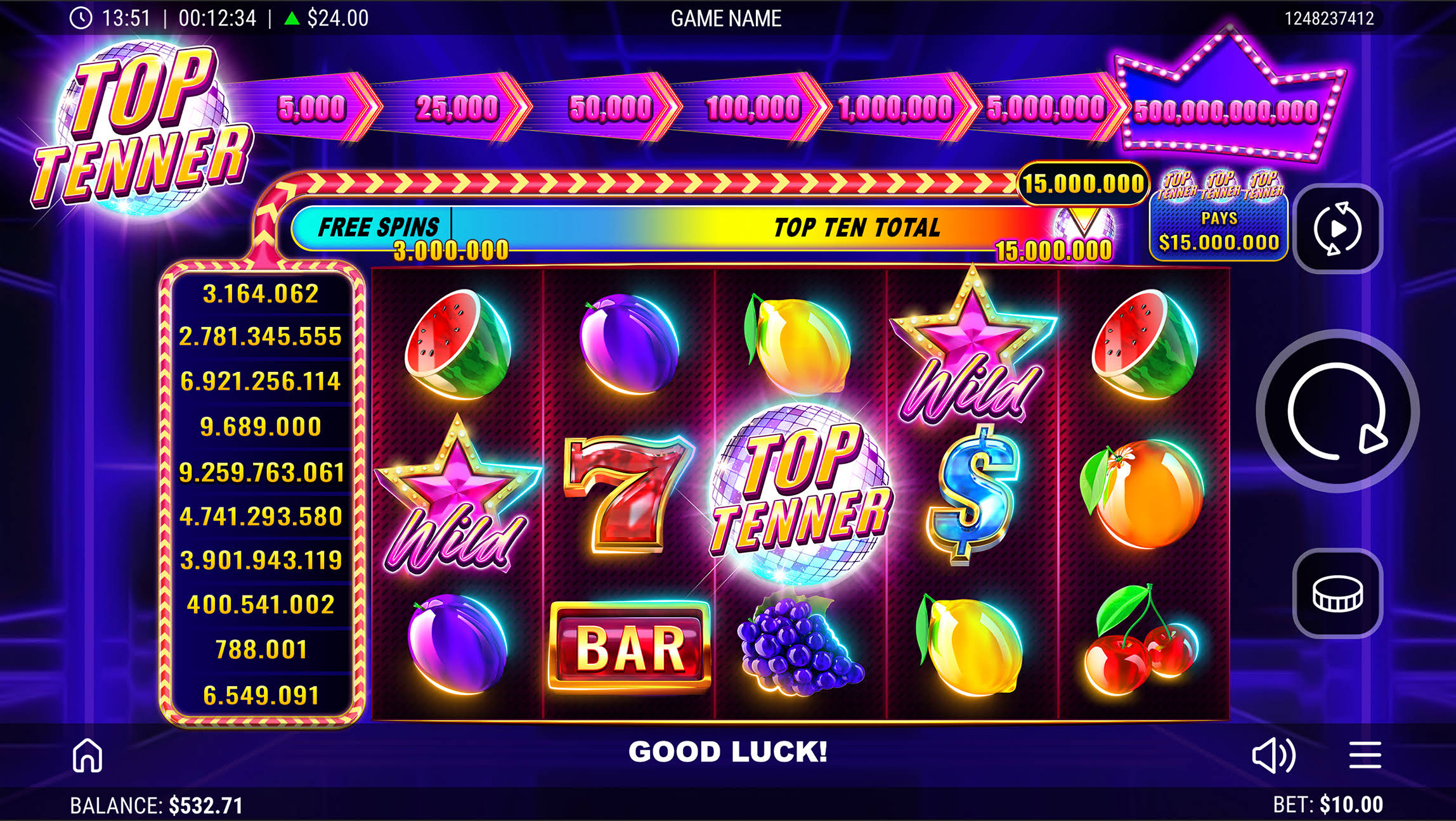 Top Tenner Online Slot